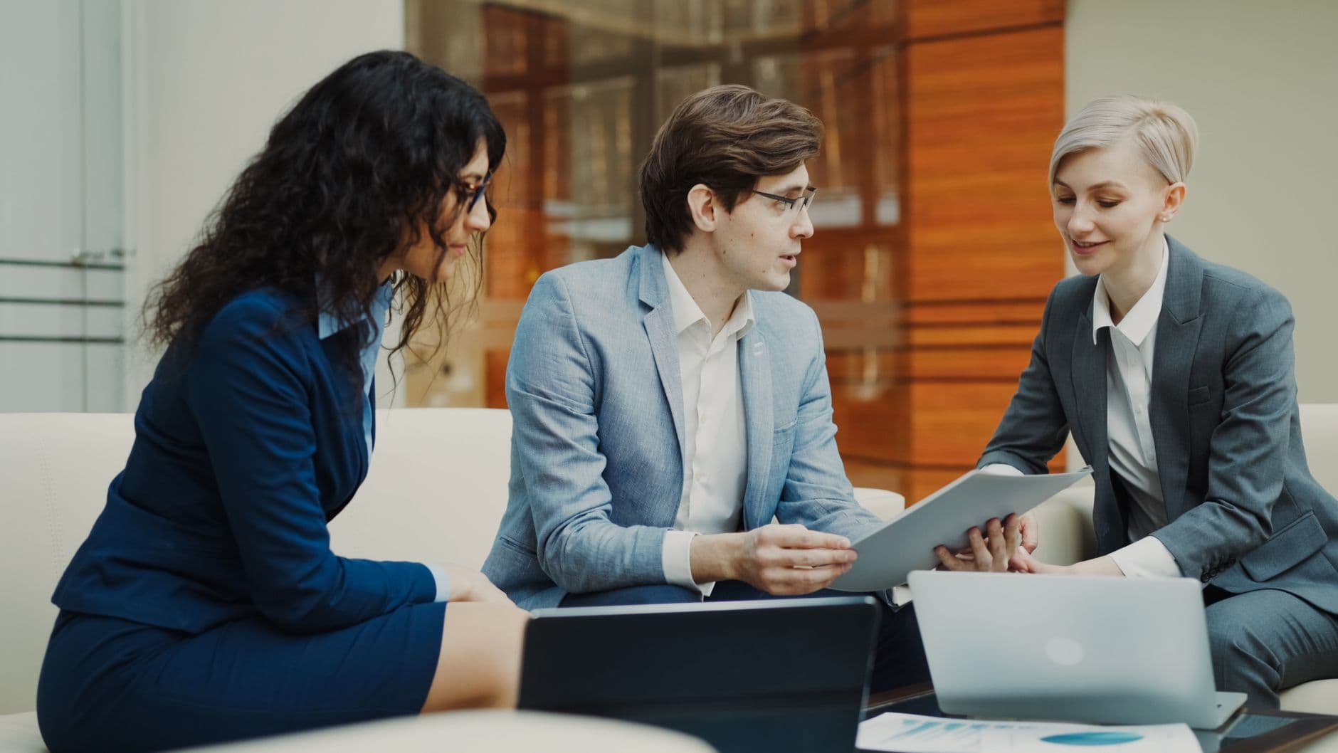Accountant explaining a monthly service invoice to a client